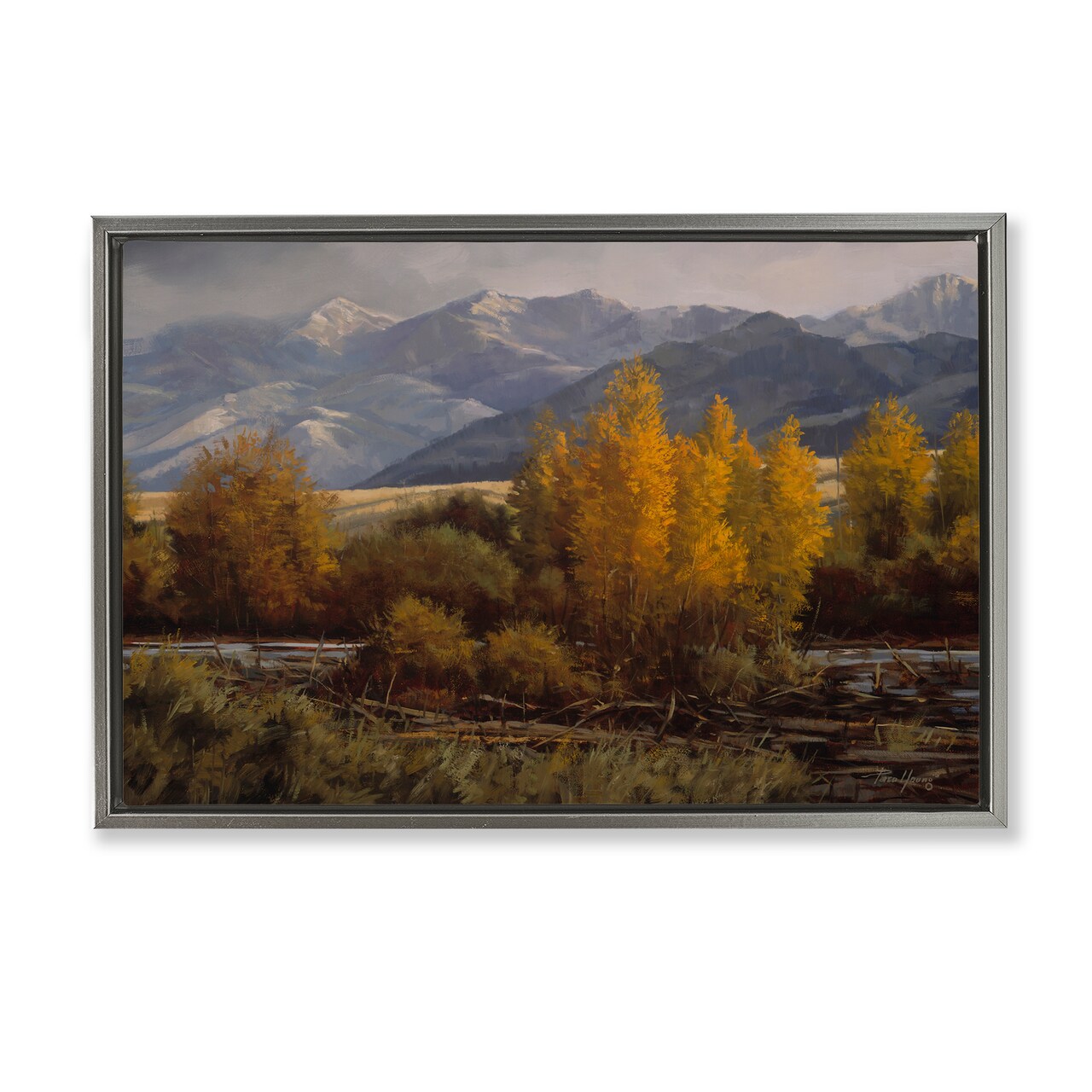 Stupell Industries Morning In Montana Mountains Floating Frame By Paco Young